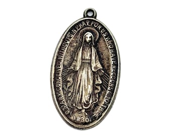 Vintage Sterling Silver Blessed Medal Saint Mary Hayward Religious Medal