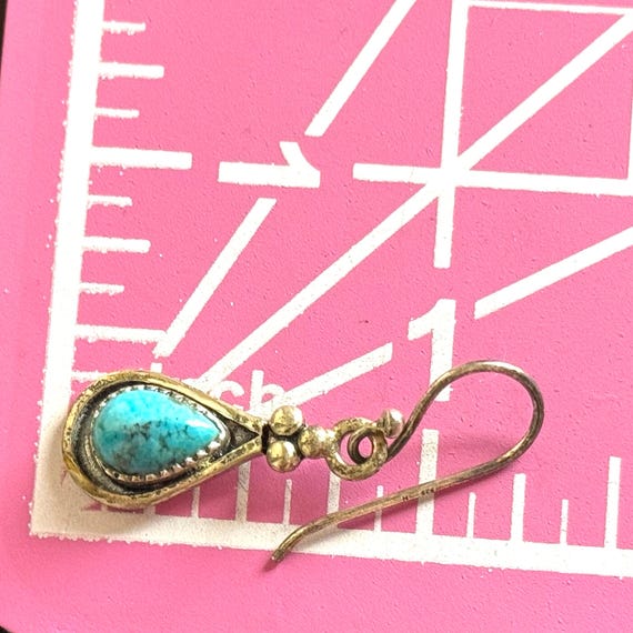 Vintage Sterling Silver Turquoise NK Signed South… - image 2