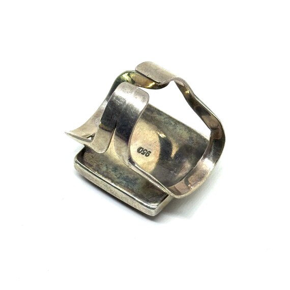 Vintage 950 Silver Large Statement Goldstone Mode… - image 8
