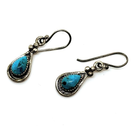 Vintage Sterling Silver Turquoise NK Signed South… - image 4