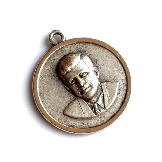Vintage Sterling Silver John F Kennedy Memorial Charm Medal