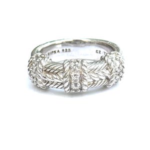 Vintage Sterling Silver Judith Ripka Stackable CZ Band Size 7