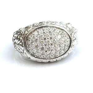 Vintage Sterling Silver Tacori CZ Designer Dome Statement Ring Size 7