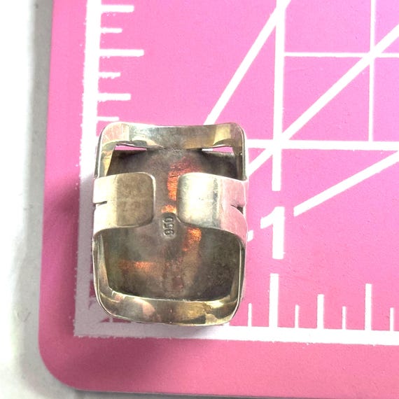 Vintage 950 Silver Large Statement Goldstone Mode… - image 11