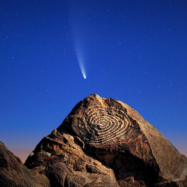 Comet Neowise & Spiral Petroglyph