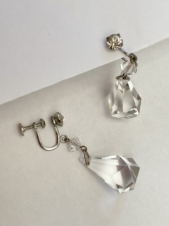 Art Deco cut crystal demi parure necklace and ear… - image 4