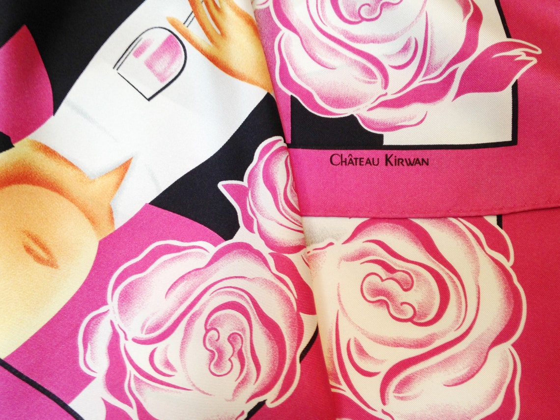 A C Canova Art Deco Silk Scarf for Chateau Kirwan Margaux Wine - Etsy