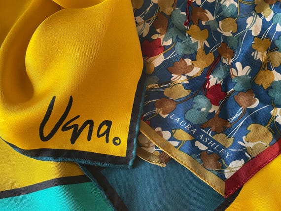 Coordinated scarf set, Vera color block and Laura… - image 2