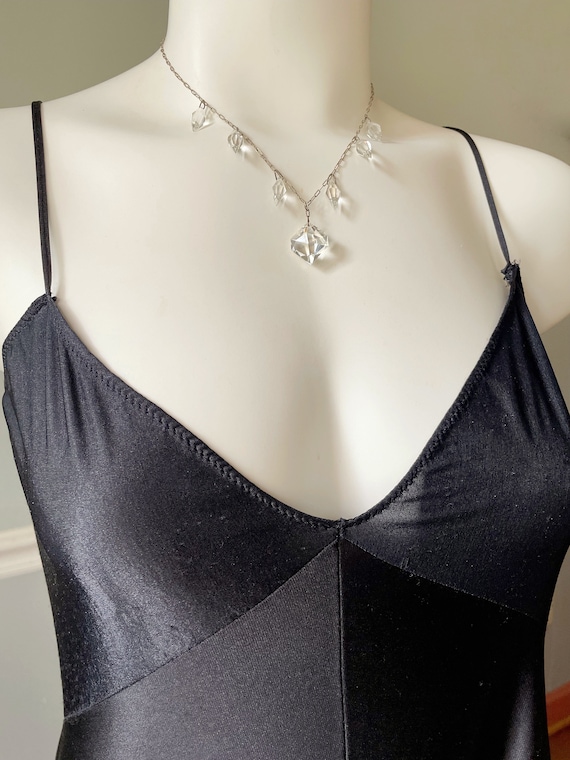 Art Deco cut crystal demi parure necklace and ear… - image 2