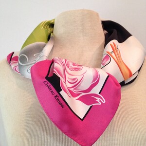 A C Canova Art Deco Silk Scarf for Chateau Kirwan Margaux Wine Night ...