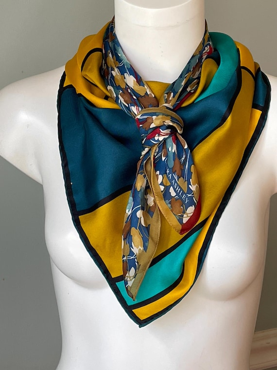 Coordinated scarf set, Vera color block and Laura… - image 3