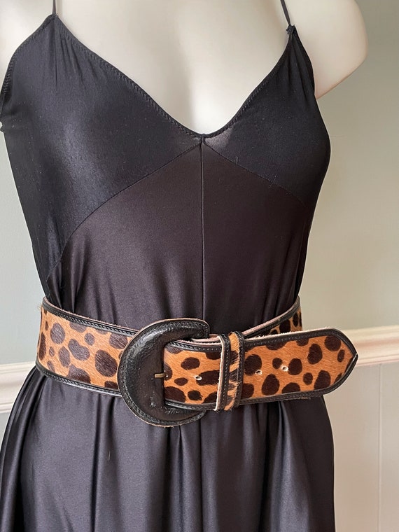 Faux leopard calfskin belt, size S XS 29”, Felisi… - image 3