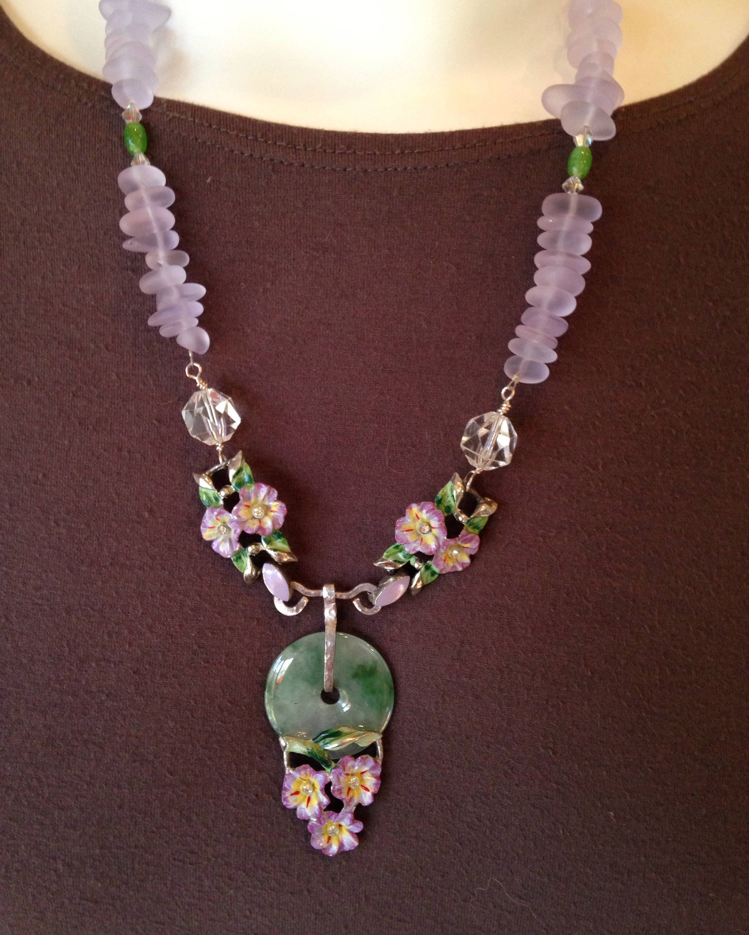 Refashioned vintage jewelry Coro Sugar skull necklace jade pi Etsy