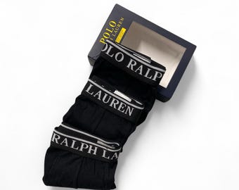 Men's Polo Ralph Lauren Boxer Short Black Pack of 3 Luxury underwear cotton stretch