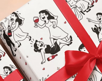 Funny Bachelorette Wrapping Paper, Wild Wild Wife Bachelorette, Camp Themed Bachelorette, Fresh Off the Market Bridal Shower, bridesmaid era