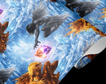 Gothic Fairy Wrapping Paper Blizzard Fantasy Ice Fairies Dark Academia Fairycore Gift Wrap Roll Whimsigoth Victorian Goth Decor