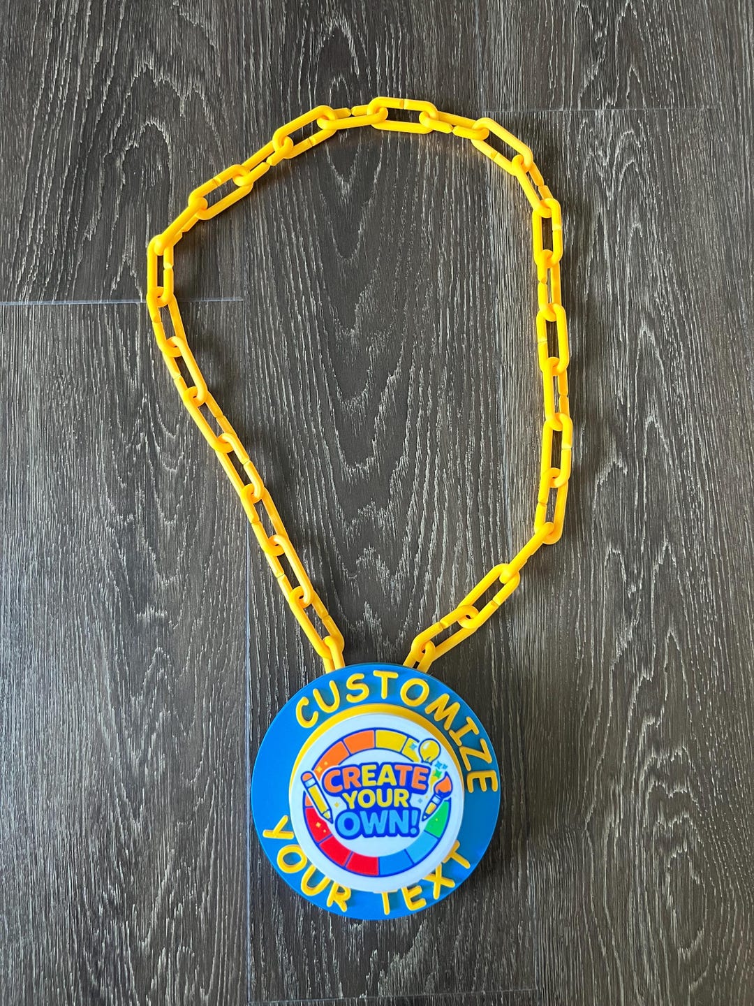 Customizable Spinner Chain Necklace – Create Your Own Text & Image – up ...