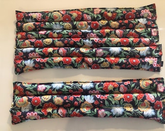 X large Microwavable Neck Wrap Designer Cotton, Flax & Rice Heat Pad floral set 2 pcs as pictured