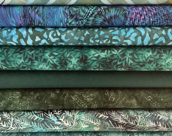 Fabric 8  piece stash set FQ  22”x18”Newest  cotton,crafts art ,mixed media one of each print batiks