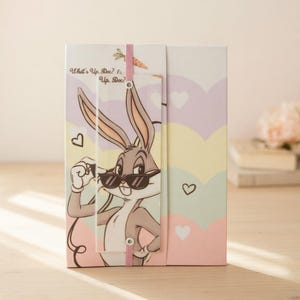 Cute Rabbit Planner A5 Personalized | Dual Layout Spiral Planner with Detachable Notepad | Kawaii Aesthetic Desk Organizer Gift