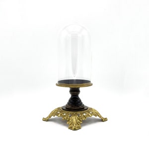 Leere 10x18 cm Glas Cloche mit Vintage Sockel