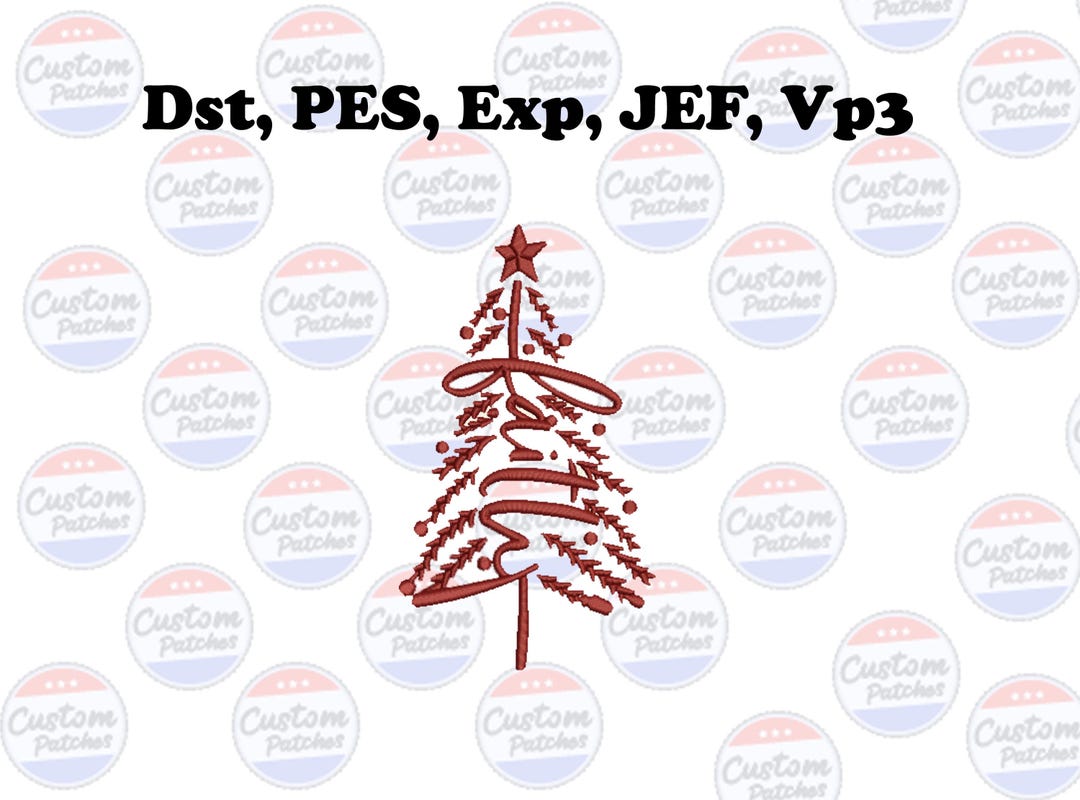 Faith Christmas Tree Embroidery Design | Holiday Script Tree Sketch - Etsy