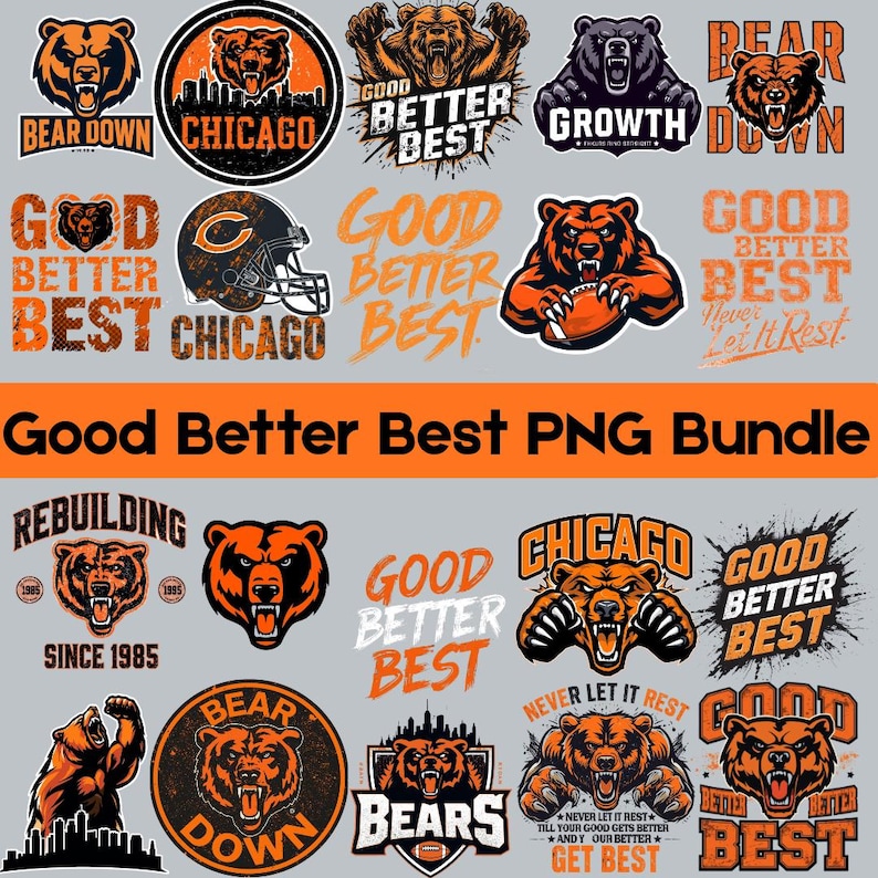 Good Better Best PNG Bundle, Motivational Quote Cliparts, Football Fans ...