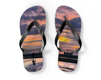 Hua Hin Vintage Boat Sunrise Thailand  Flip Flop Shoes