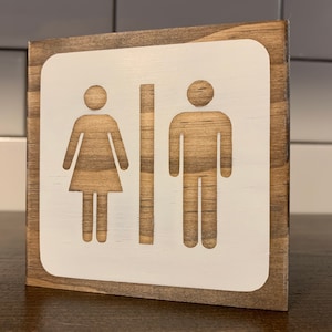 National Park Bathroom Map Symbol Wooden Sign