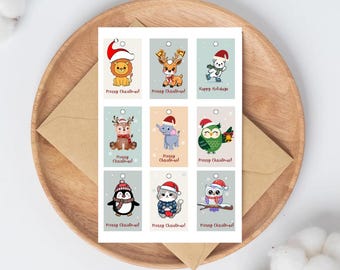 45 Etichette regalo di Natale stampabili / Etichette regalo per le feste / Etichette per confezioni regalo di Natale / Etichette natalizie carine / Download immediato / Confezione regalo