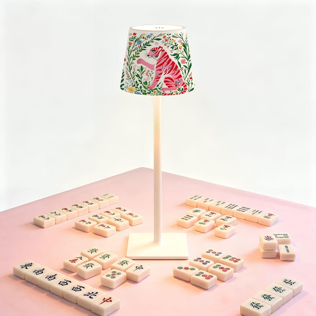 Led Mahjong Mahjong Table Lamp Cordless LED Rechargeable Preppy Tiger Mahjong Decor ...