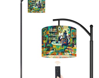Mid Century Modern Gorilla Floor Lamp, Maximalist Lighting, Animal Lover Gift, Industrial Arc Lamp for Game Room, Statement Decor