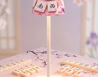 Pink Mahjong Light, Cordless LED Table Lamp, Rechargeable Nightlight, Mahjong Player Gift, Game Night Decor, Unique Hostess Gift