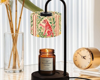 Preppy Chinoiserie Tiger Candle Warmer Pink Tiger Floral Aromatherapy Diffuser Candle Melting Light Home Furnishing Gift for Mom Female