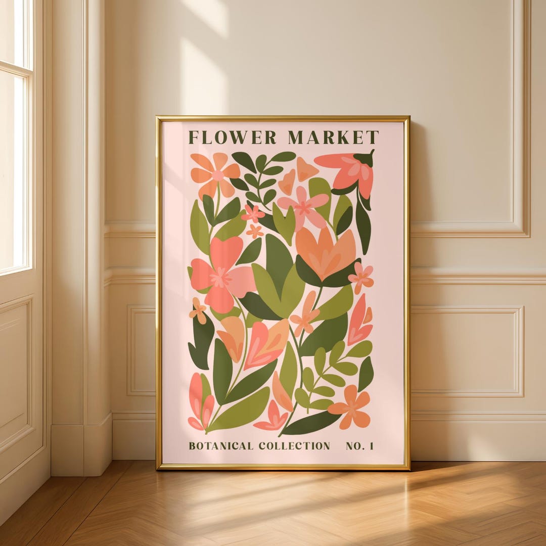 Flower Market Wall Art Printable • Botanical Floral Print • Flower ...