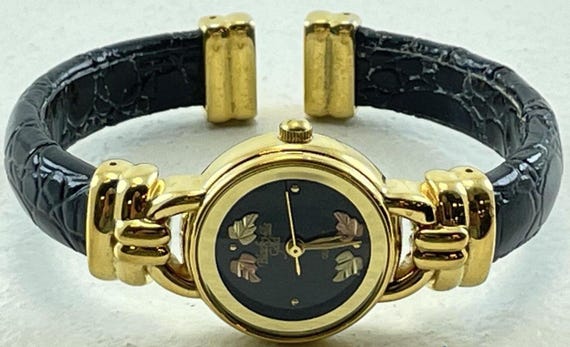 Black Hills Woman’s Gold bracket Watch Vintage Ladies Black Hills Gold Watch Bracelet Needs Battery  main image 4