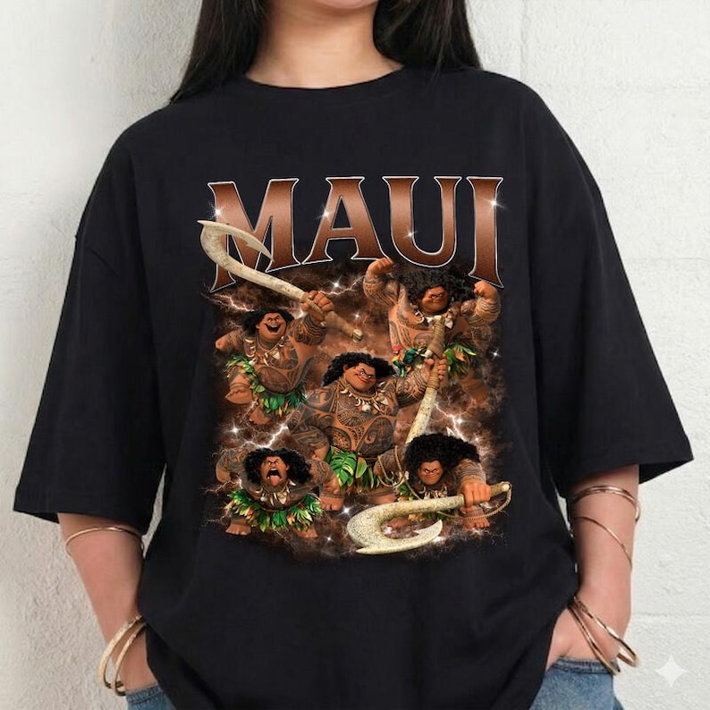 Moana Maui Tshirt, Disneyland Moana Character T shirt, Maui Tee, DisneyTrip Shirt, Disneyland Gift, Moana 2, Family Matching T-shirt image 1