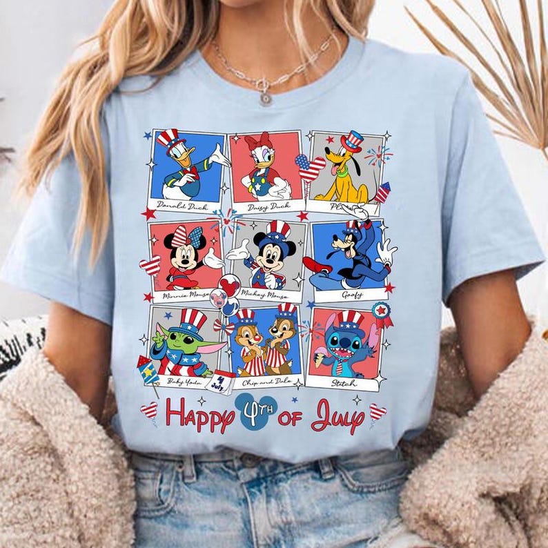 Mickey And Friend Disneyland 4th of July Shirt, Disneyland American Patriotic Group Shirt, Disneyland Family Happy Independence Day 2026 Tee image 5