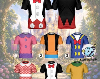 Maglietta cosplay di Topolino e i suoi amici, costume di Halloween di Topolino, Minnie, Paperino, Pippo, Pluto, magliette coordinate per la famiglia di Disneyland, Topolino