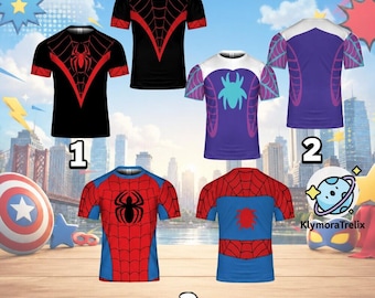 Spider-Man Costume Cosplay Shirt, Spider-Man Halloween Costume, Miles Morales Venom Spider-Verse, Spider-Man Family Matching Shirts