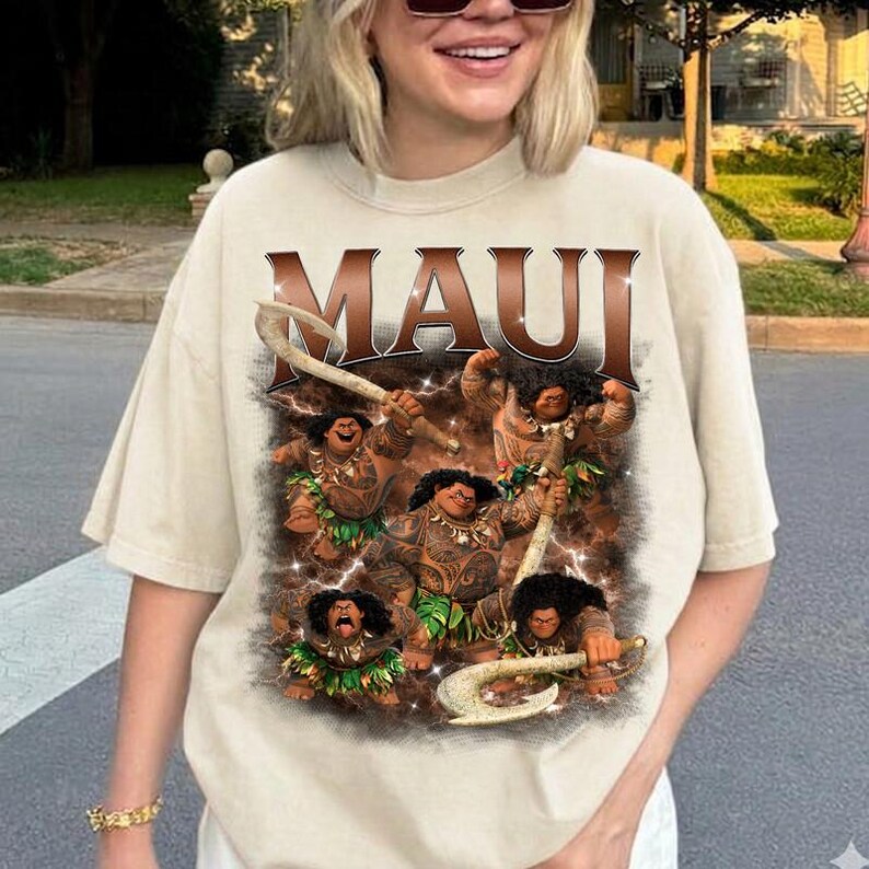 Moana Maui Tshirt, Disneyland Moana Character T shirt, Maui Tee, DisneyTrip Shirt, Disneyland Gift, Moana 2, Family Matching T-shirt image 3