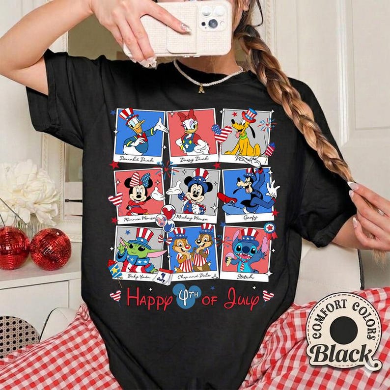 Mickey And Friend Disneyland 4th of July Shirt, Disneyland American Patriotic Group Shirt, Disneyland Family Happy Independence Day 2026 Tee image 1