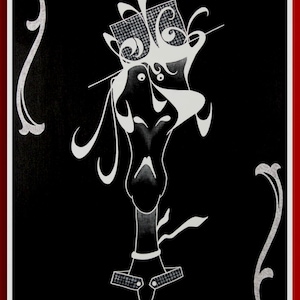 Expressive Figurative Art Print – Abstract Female Figure – Black and White Fine Art – Limited Edition– Love Me As I Am