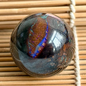 Australian Boulder Opal Sphere, Natural Opal Stone Ball for Display or Collection 32.4mm