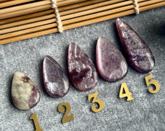 Brasilien Lepidolith Glimmer Cabochon, natürlicher lila Lepidolith lose Stein für Schmuck