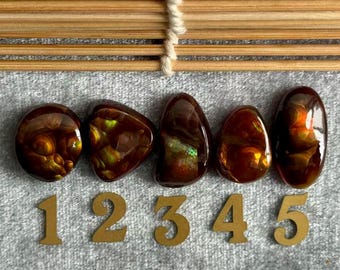 Cabochon mexicain en agate de feu, pierre précieuse ovale pour sertir une bague