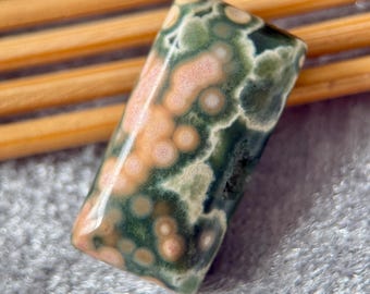Old Stock Ocean Jasper Cabochon, Natural Orbicular Loose Stone