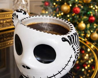 Tazza con teschio Talavera / Bianca e nera / Senza piombo