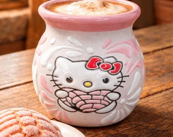 Talavera HK Heart Concha Mug | Pink & White | Lead Free