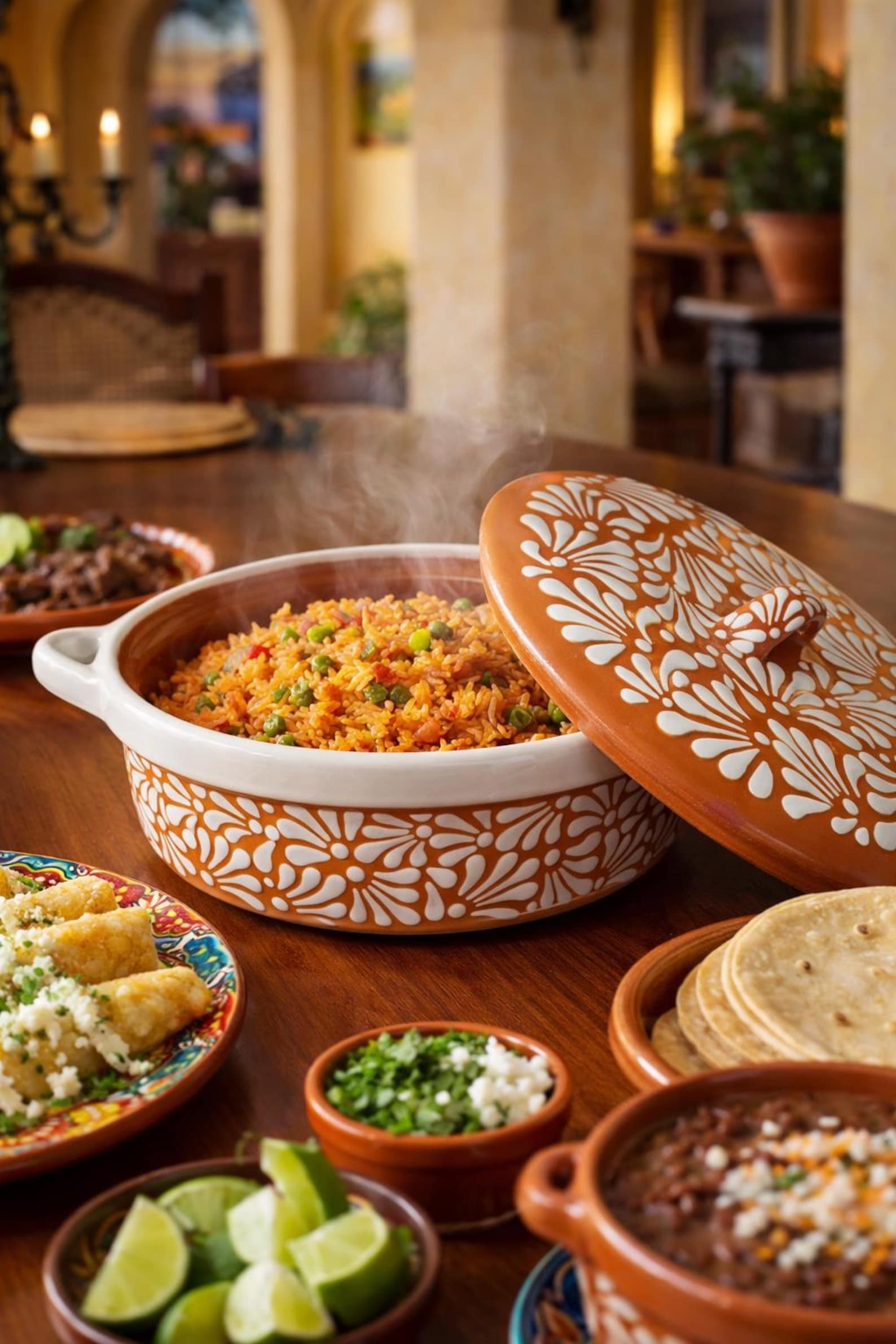 Talavera Cazuela Serving Pot | Brown & White | Lead Free